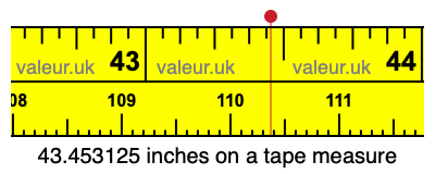 43.453125 inches on a tape measure