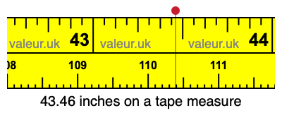 43.46 inches on a tape measure