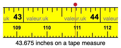 43.675 inches on a tape measure