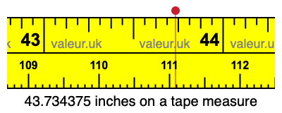 43.734375 inches on a tape measure