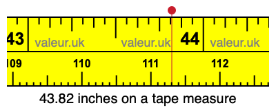 43.82 inches on a tape measure 43.82 inches on a tape measure