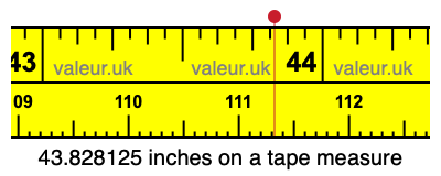 43.828125 inches on a tape measure