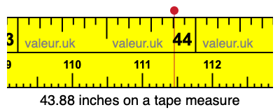 43.88 inches on a tape measure 43.88 inches on a tape measure