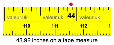 43.92 inches on a tape measure 43.92 inches on a tape measure