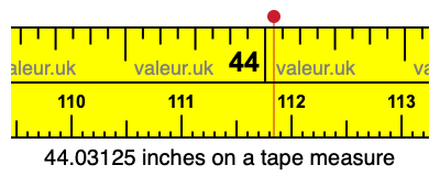 44.03125 inches on a tape measure