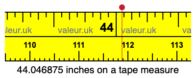 44.046875 inches on a tape measure