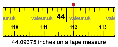 44.09375 inches on a tape measure 44.09375 inches on a tape measure