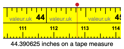 44.390625 inches on a tape measure 44.390625 inches on a tape measure