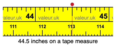 44.5 inches on a tape measure 44.5 inches on a tape measure