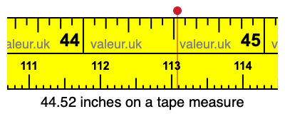 44.52 inches on a tape measure 44.52 inches on a tape measure