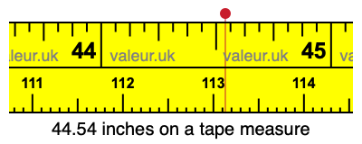 44.54 inches on a tape measure 44.54 inches on a tape measure