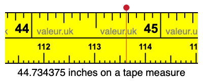 44.734375 inches on a tape measure