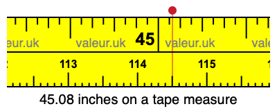 45.08 inches on a tape measure 45.08 inches on a tape measure