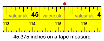 45.375 inches on a tape measure
