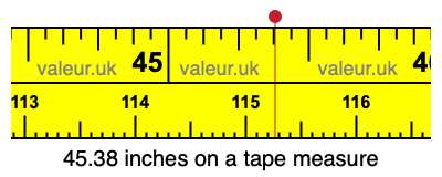 45.38 inches on a tape measure
