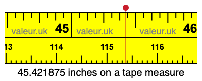 45.421875 inches on a tape measure