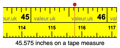 45.575 inches on a tape measure 45.575 inches on a tape measure