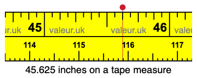 45.625 inches on a tape measure