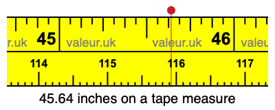 45.64 inches on a tape measure 45.64 inches on a tape measure