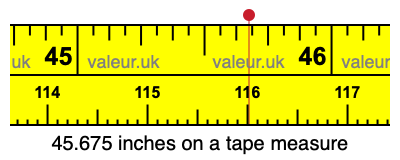 45.675 inches on a tape measure 45.675 inches on a tape measure