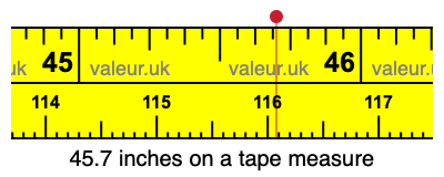 45.7 inches on a tape measure 45.7 inches on a tape measure
