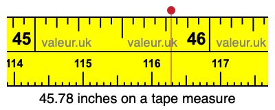 45.78 inches on a tape measure 45.78 inches on a tape measure