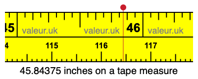 45.84375 inches on a tape measure 45.84375 inches on a tape measure