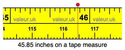45.85 inches on a tape measure 45.85 inches on a tape measure