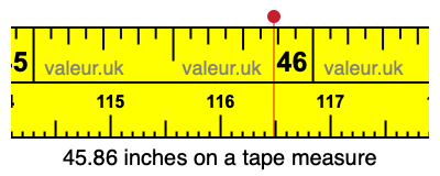 45.86 inches on a tape measure 45.86 inches on a tape measure