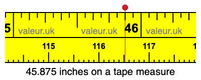 45.875 inches on a tape measure
