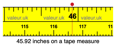 45.92 inches on a tape measure 45.92 inches on a tape measure