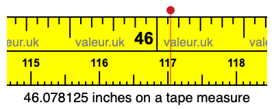 46.078125 inches on a tape measure