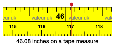 46.08 inches on a tape measure
