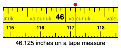 46.125 inches on a tape measure