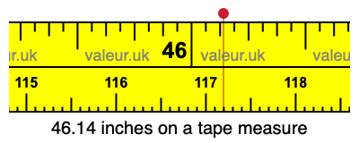 46.14 inches on a tape measure 46.14 inches on a tape measure