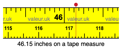 46.15 inches on a tape measure 46.15 inches on a tape measure
