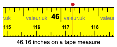 46.16 inches on a tape measure 46.16 inches on a tape measure