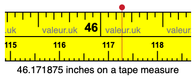46.171875 inches on a tape measure