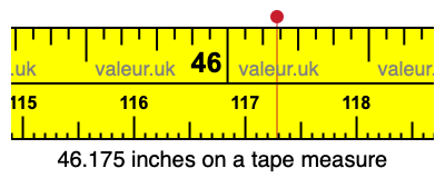 46.175 inches on a tape measure