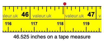 46.525 inches on a tape measure 46.525 inches on a tape measure