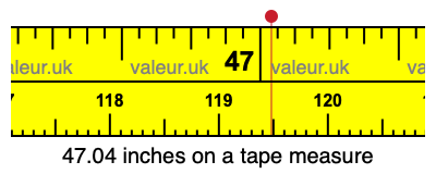 47.04 inches on a tape measure 47.04 inches on a tape measure