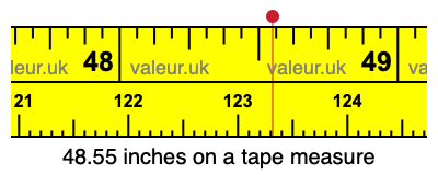 48.55 inches on a tape measure 48.55 inches on a tape measure