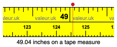 49.04 inches on a tape measure 49.04 inches on a tape measure