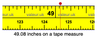 49.08 inches on a tape measure 49.08 inches on a tape measure