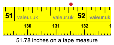 51.78 inches on a tape measure 51.78 inches on a tape measure