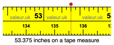 53.375 inches on a tape measure