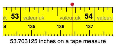 53.703125 inches on a tape measure