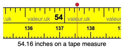 54.16 inches on a tape measure 54.16 inches on a tape measure