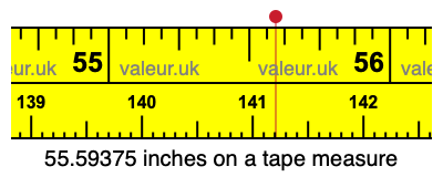 55.59375 inches on a tape measure 55.59375 inches on a tape measure