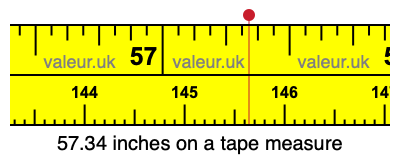 57.34 inches on a tape measure